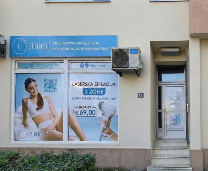 Izlog salona Citiwell u Podgorici